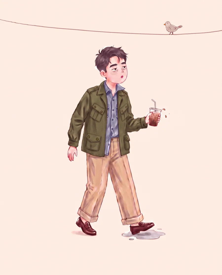 Peh in The Jungle Jacket, illustration